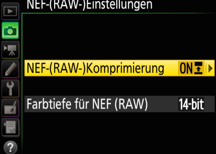 RAW oder JPEG - Beispiel Weissabgleich - Nikon D5 Menu