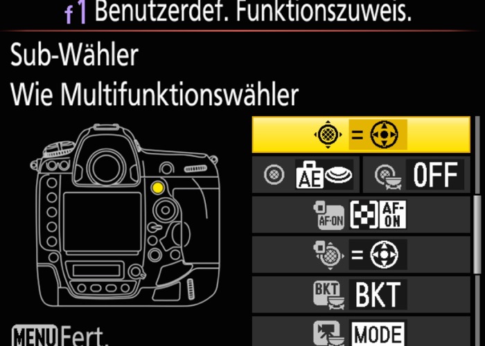 Nikon D5 Menu