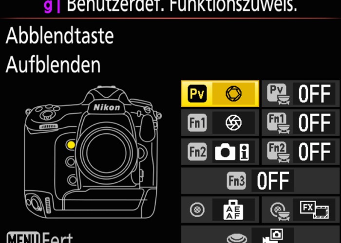 Nikon D5 Menu