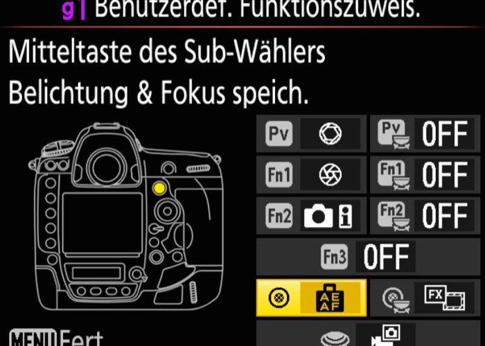 Nikon D5 Menu