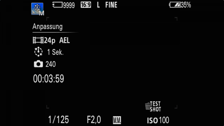 Sony A7RMII Intervalltimer