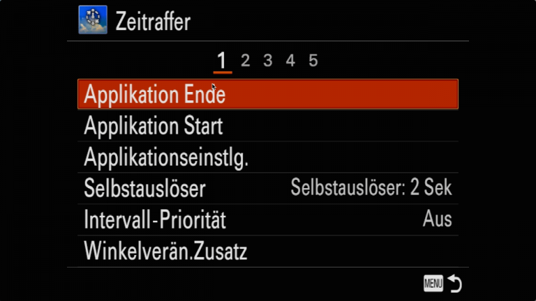Sony A7RMII Intervalltimer