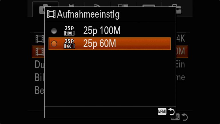 Sony A7RMII Voreinstellungen – Grrundeinstellungen
