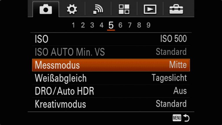Sony A7RMII Voreinstellungen – Grrundeinstellungen