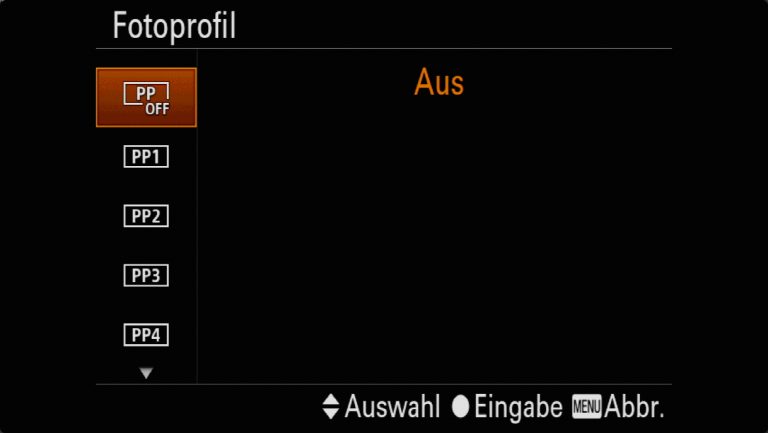 Sony A7RMII Voreinstellungen – Grrundeinstellungen