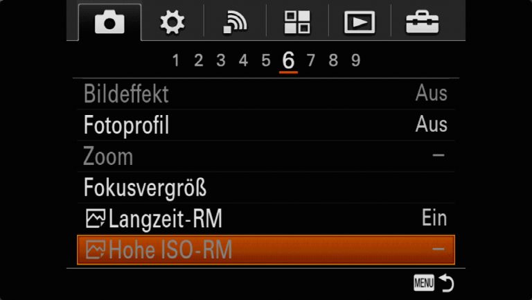 Sony A7RMII Voreinstellungen – Grrundeinstellungen