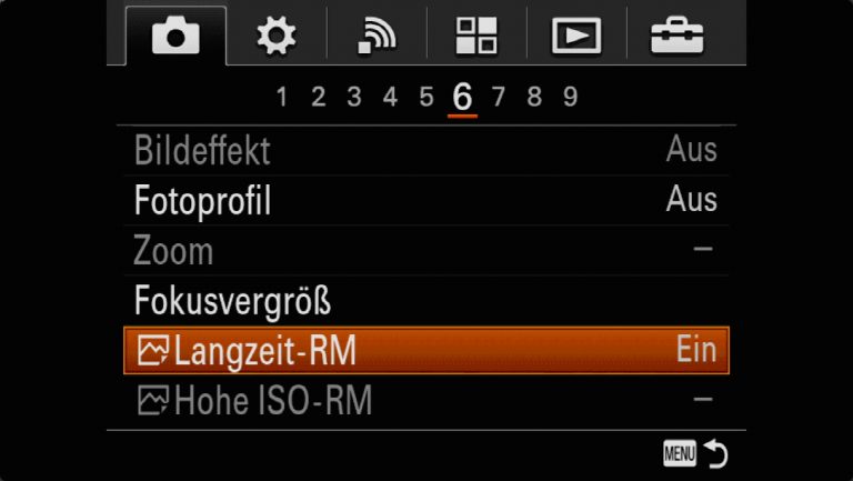 Sony A7RMII Voreinstellungen – Grrundeinstellungen