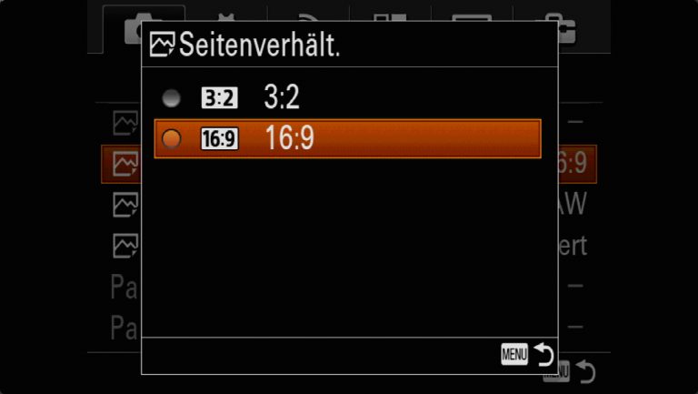 Sony A7RMII Voreinstellungen – Grrundeinstellungen