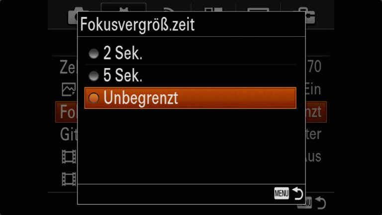 Sony A7RMII Voreinstellungen – Grrundeinstellungen