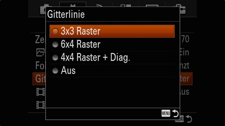 Sony A7RMII Voreinstellungen – Grrundeinstellungen