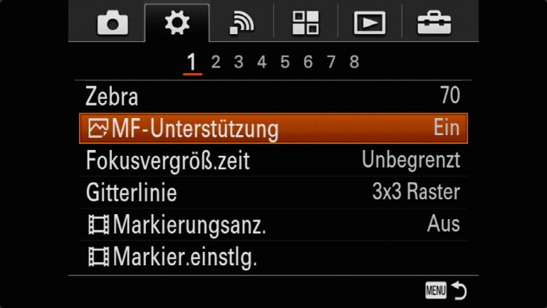 Sony A7RMII Voreinstellungen – Grrundeinstellungen