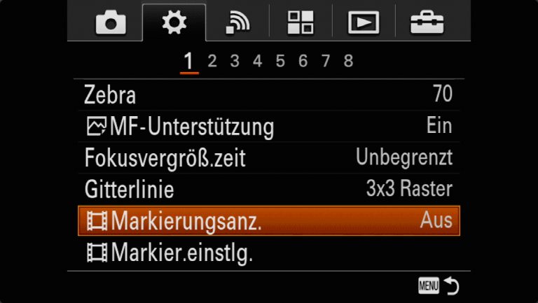 Sony A7RMII Voreinstellungen – Grrundeinstellungen