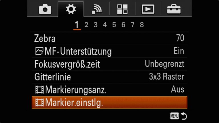 Sony A7RMII Voreinstellungen – Grrundeinstellungen