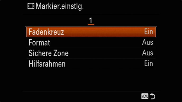 Sony A7RMII Voreinstellungen – Grrundeinstellungen