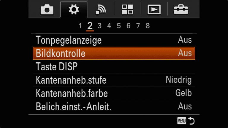 Sony A7RMII Voreinstellungen – Grrundeinstellungen