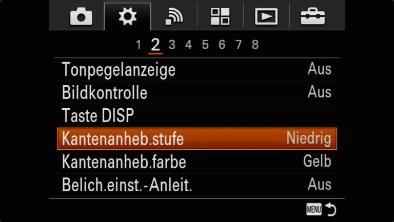 Sony A7RMII Voreinstellungen – Grrundeinstellungen