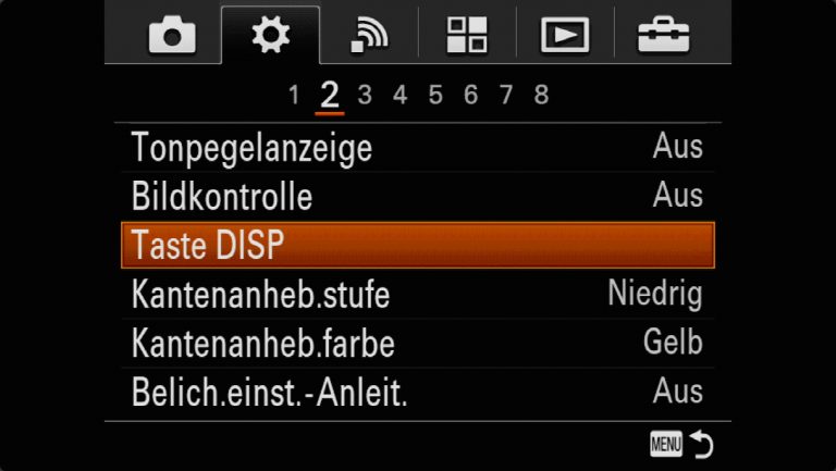 Sony A7RMII Voreinstellungen – Grrundeinstellungen
