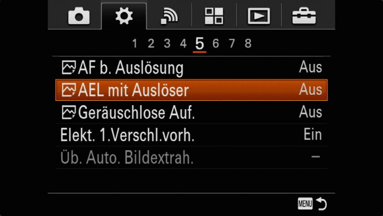 Sony A7RMII Voreinstellungen – Grrundeinstellungen