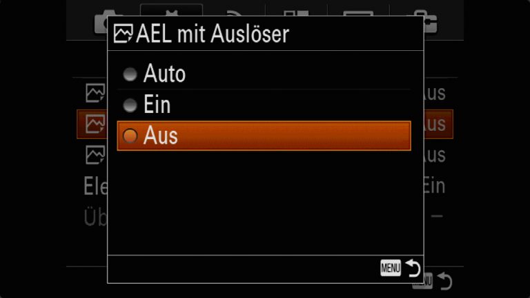 Sony A7RMII Voreinstellungen – Grrundeinstellungen