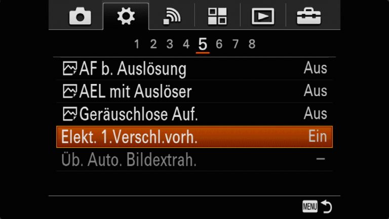 Sony A7RMII Voreinstellungen – Grrundeinstellungen