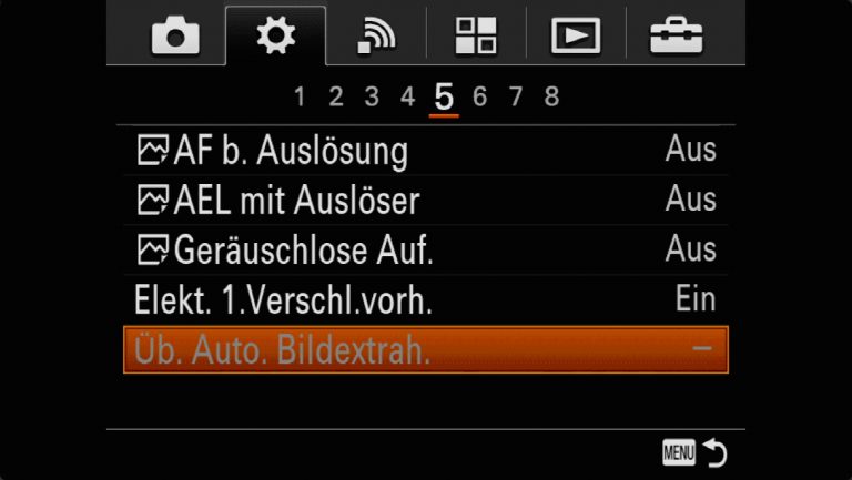 Sony A7RMII Voreinstellungen – Grrundeinstellungen