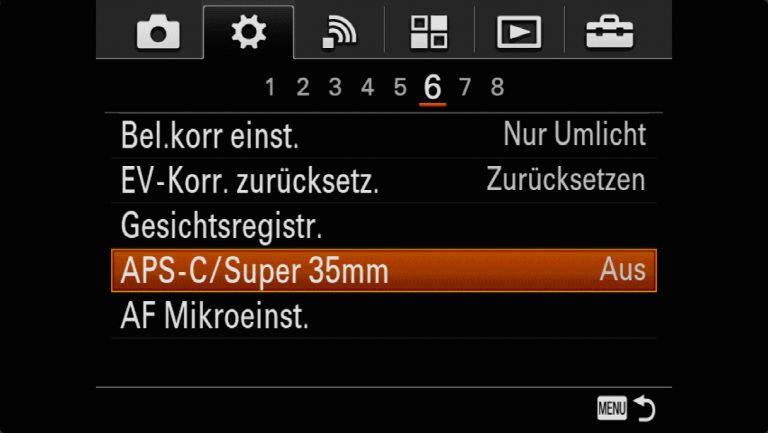Sony A7RMII Voreinstellungen – Grrundeinstellungen