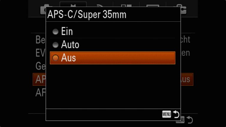 Sony A7RMII Voreinstellungen – Grrundeinstellungen