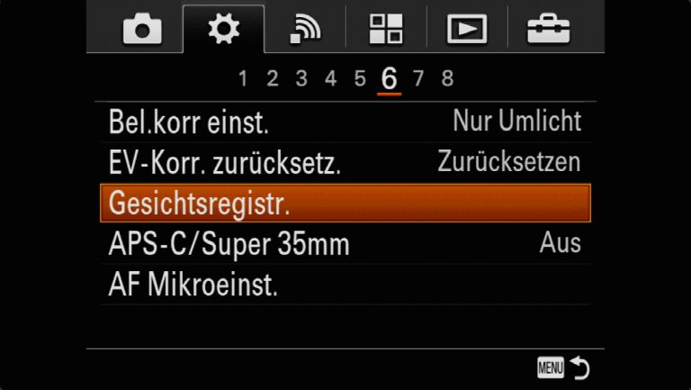 Sony A7RMII Voreinstellungen – Grrundeinstellungen