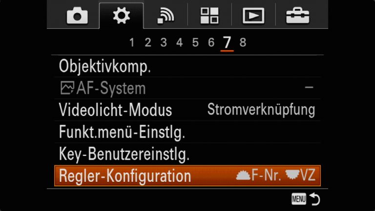 Sony A7RMII Voreinstellungen – Grrundeinstellungen
