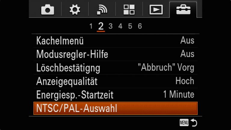Sony A7RMII Voreinstellungen – Grrundeinstellungen