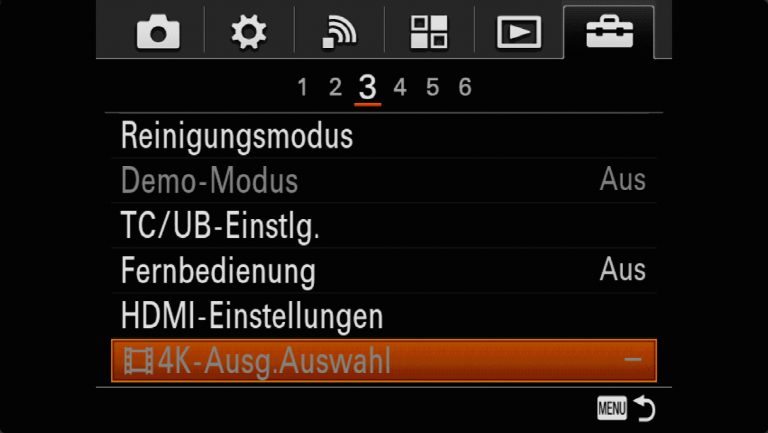 Sony A7RMII Voreinstellungen – Grrundeinstellungen