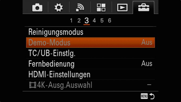 Sony A7RMII Voreinstellungen – Grrundeinstellungen