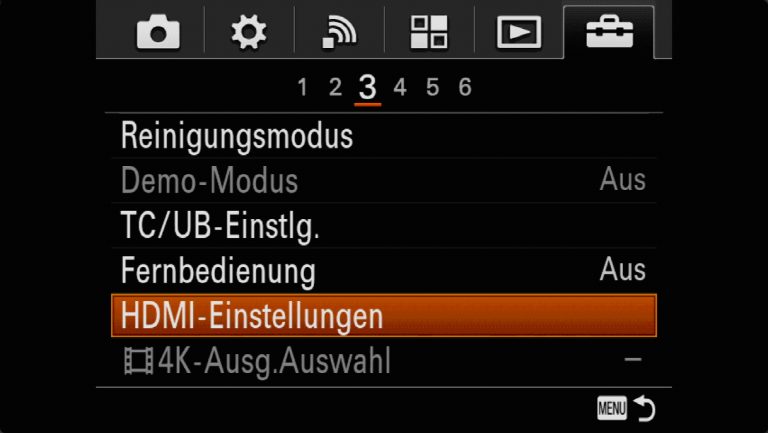 Sony A7RMII Voreinstellungen – Grrundeinstellungen