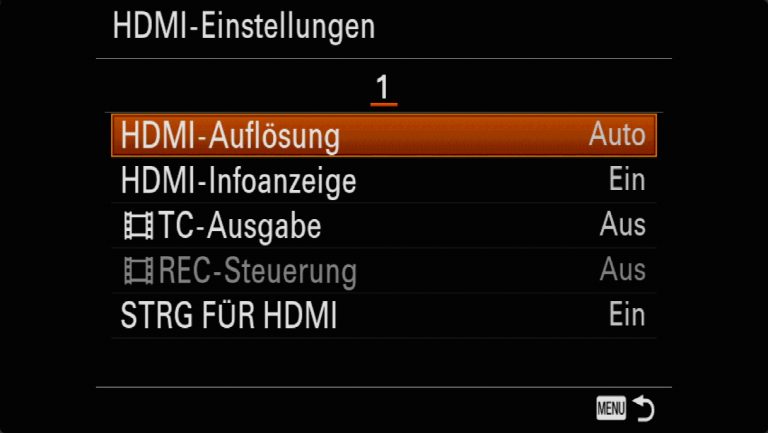 Sony A7RMII Voreinstellungen – Grrundeinstellungen