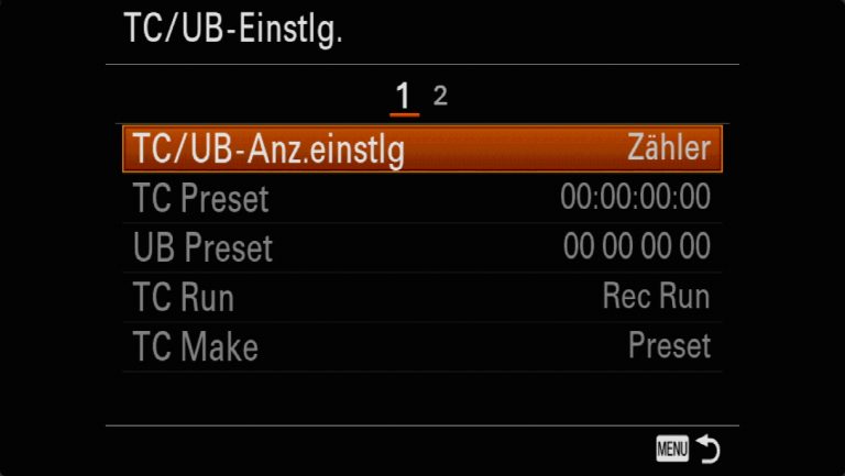 Sony A7RMII Voreinstellungen – Grrundeinstellungen