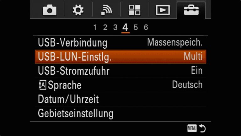 Sony A7RMII Voreinstellungen – Grrundeinstellungen