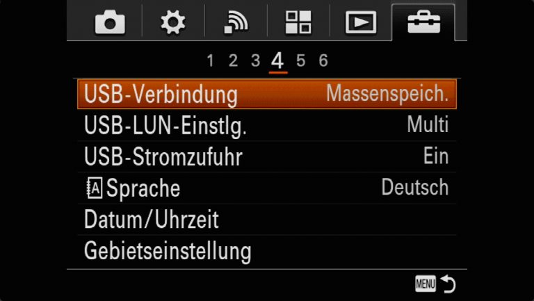 Sony A7RMII Voreinstellungen – Grrundeinstellungen