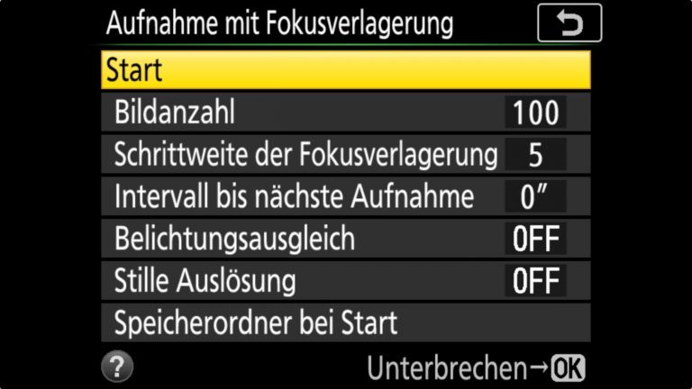 NIKON D850 Aufnahme mit Fokusverlagerung