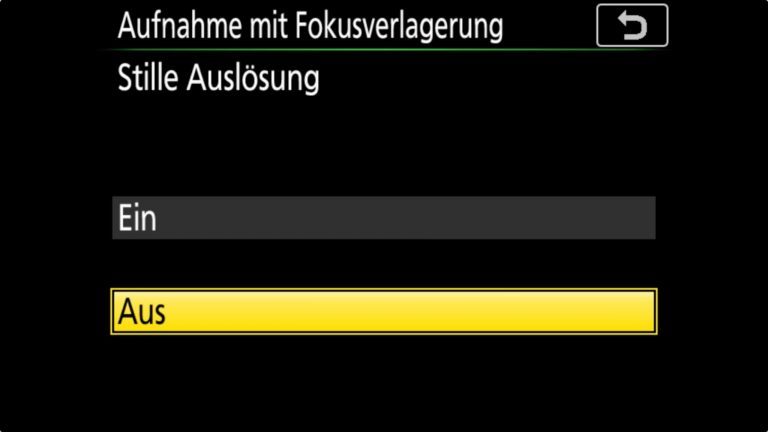 NIKON D850 Aufnahme mit Fokusverlagerung Stille Auslösung