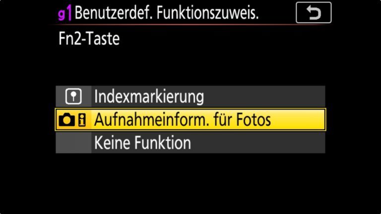 NIKON D850 Button Fn2 Funktionen