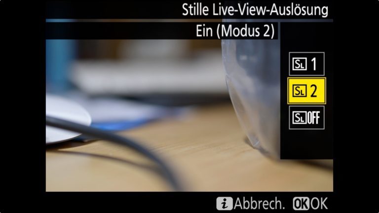 Nikon D850 Stille Live View Modus