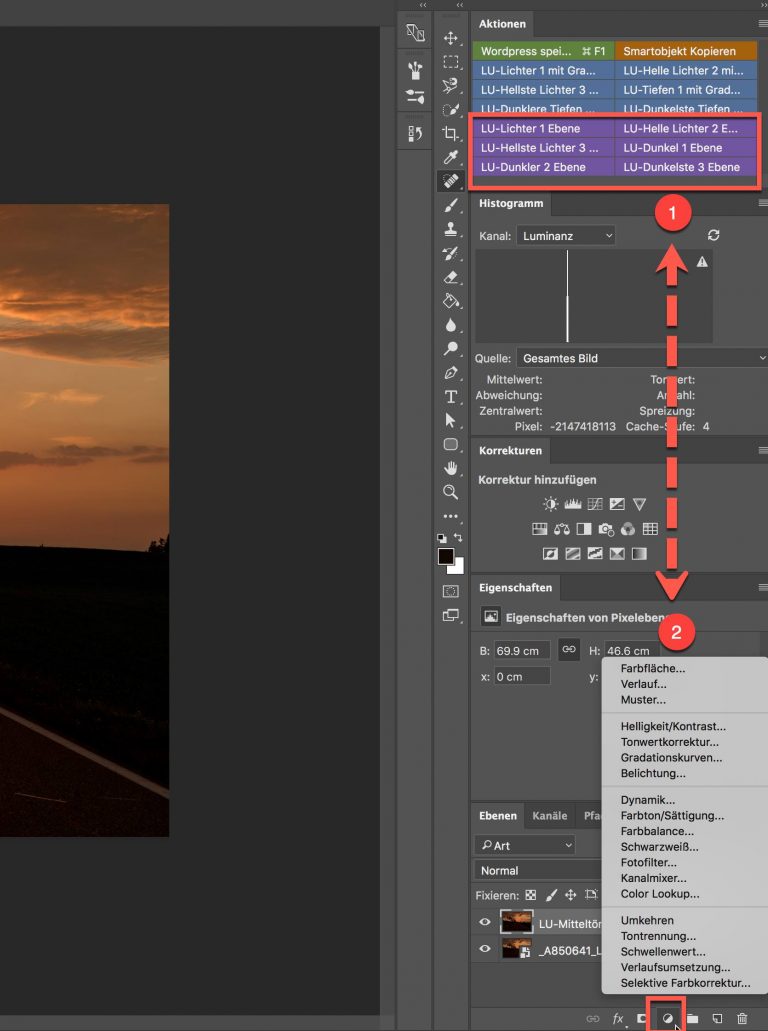 Photoshop-Aktion – ALPHA Kanäle mit anderen Funktionen kombinieren