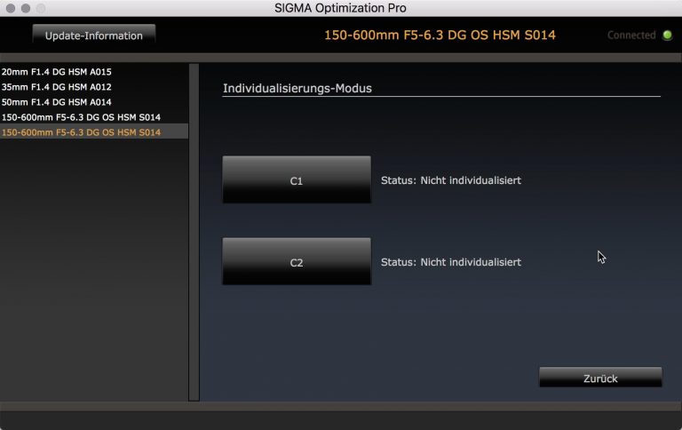 SIGMA USB Dock – Individualisierungs Modus