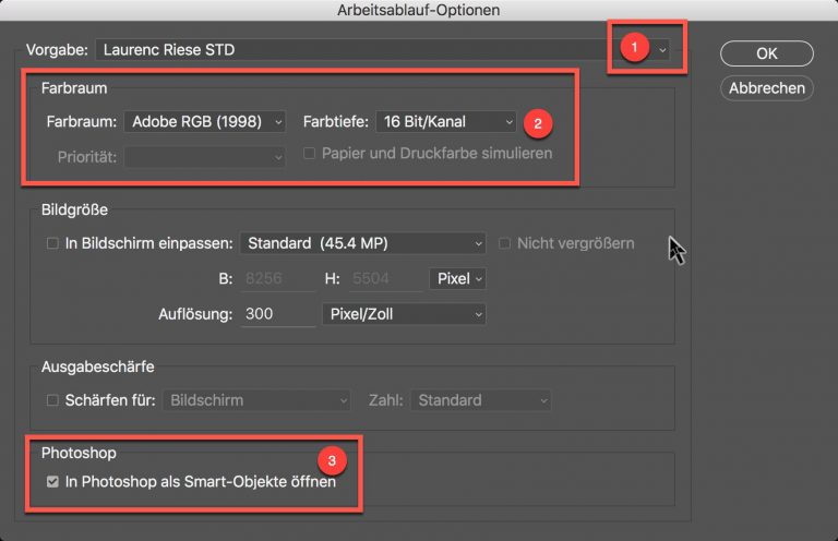 Smartobjekte in Photoshop – RAW Konverter anpassen