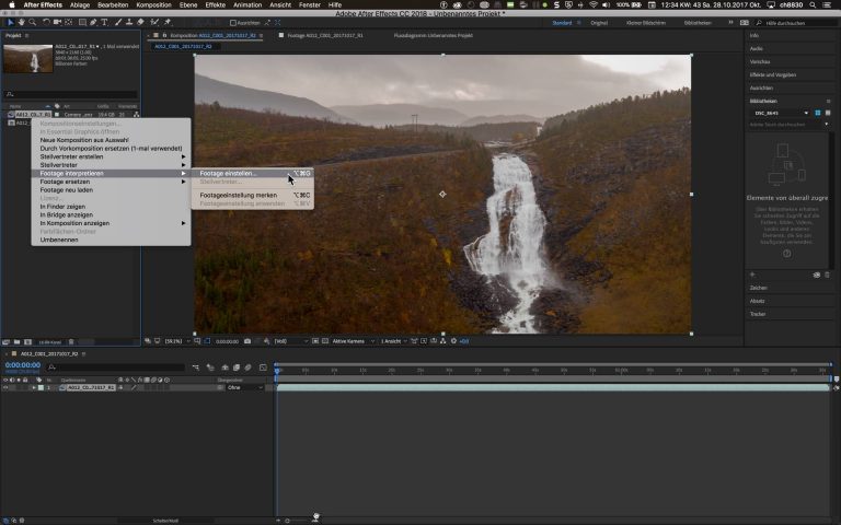 Adobe After Effects – Oberfläche – RAW nochmal starten
