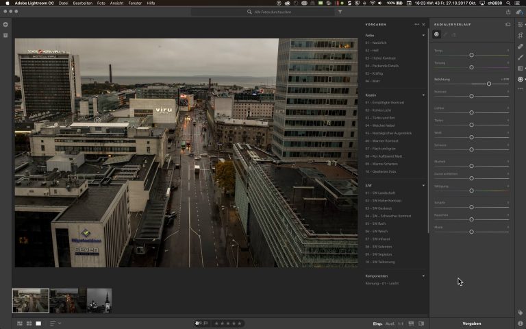 Lightroom CC – Oberfläche – Vorgaben