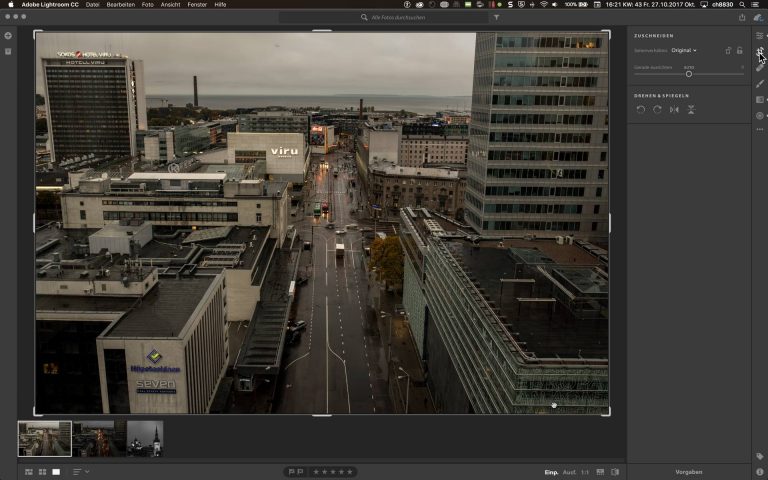 Lightroom CC – Oberfläche – Zuschneiden