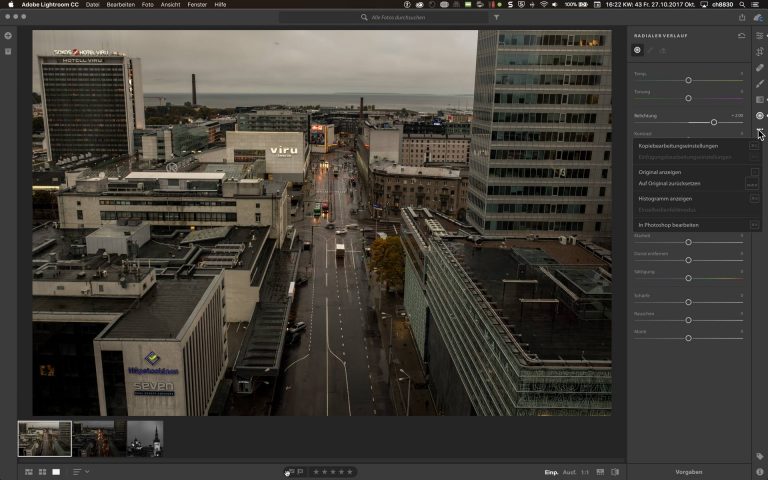 Lightroom CC – Oberfläche – weitere Bearbeitung