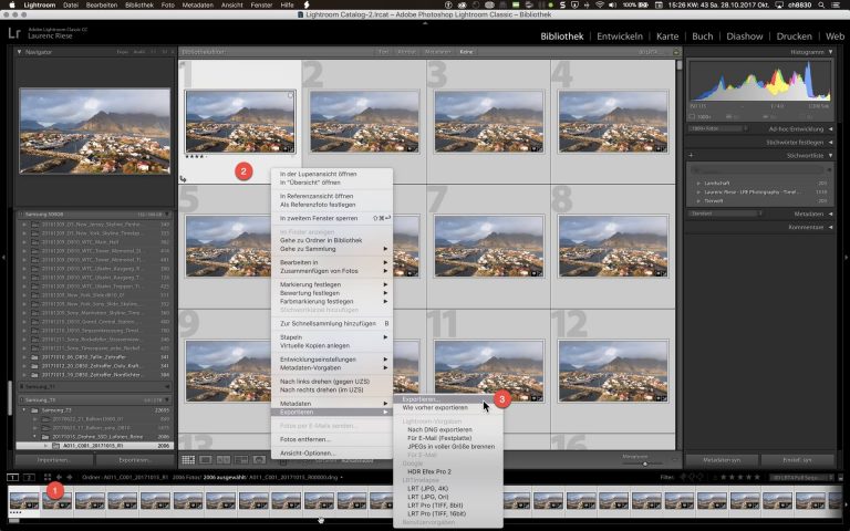 Lightroom – Oberfläche – Export nach LRT