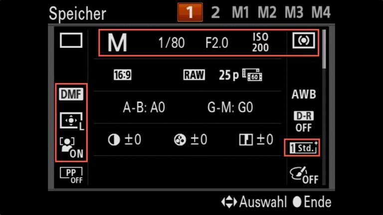 Das kleine Foto 1×1 – Sony A7 U1 & U2 Einstellungen